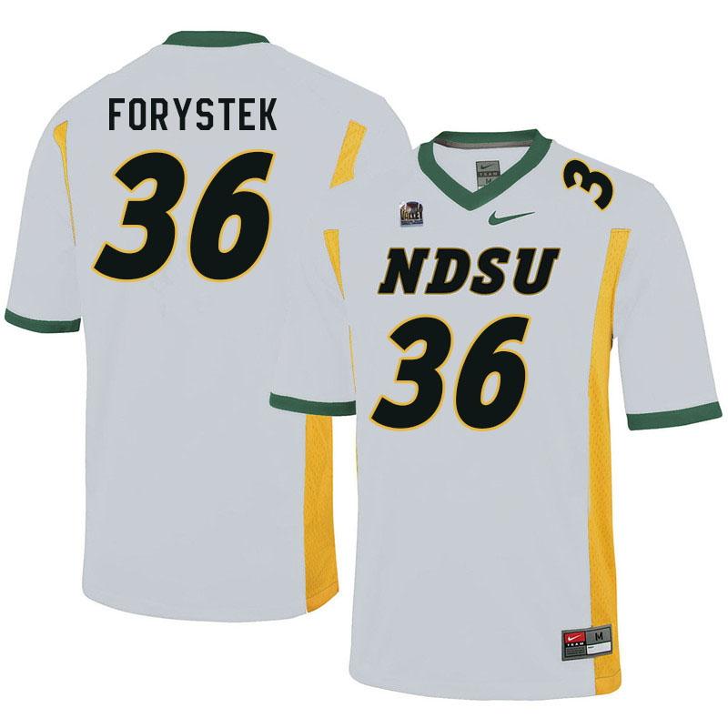 Men #36 Nate Forystek North Dakota State Bison College Football Jerseys Sale-White